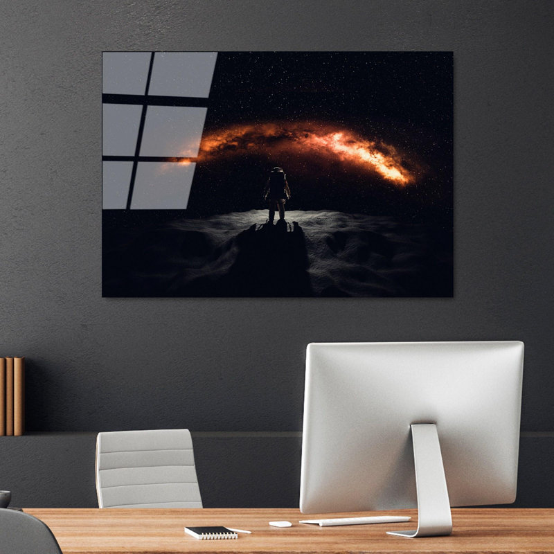 Superbe peinture murale en verre trempé 27,6 po x 39,4 po | 100% verre trempé, épaisseur: 0,16 pouce | Décoration élégante pour le salon ou le bureau, durable et facile à nettoyer, idée de cadeau parfaite