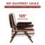 Fauteuil en tissu à rayures rouges et blanches, monobloc, accoudoirs élargis, mousse haute densité, structure en bois massif, dossier ergonomique