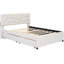Élégant lit tapissier avec tête de lit en brique beige, lit gigogne simple et 2 tiroirs, structure robuste et en panneau de particules, tête de lit à plateforme en brique sans plateforme-1057712312