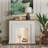 White +Burlywood Manufactured Wood Freestanding Fireplace-1355994257