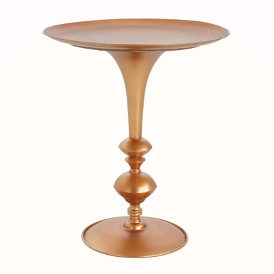 Petite table de bout ronde dorée