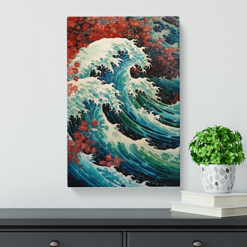 Wave Japanese Renaissance No.2 - No Frame Print, 76cm H x 50cm W x 3cm D