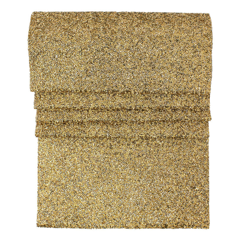 Sparkles Home Luminous Table Runner | Rhinestones | Non-Slip Backing | Multiple Sizes Available, 72" x 13", Champagne