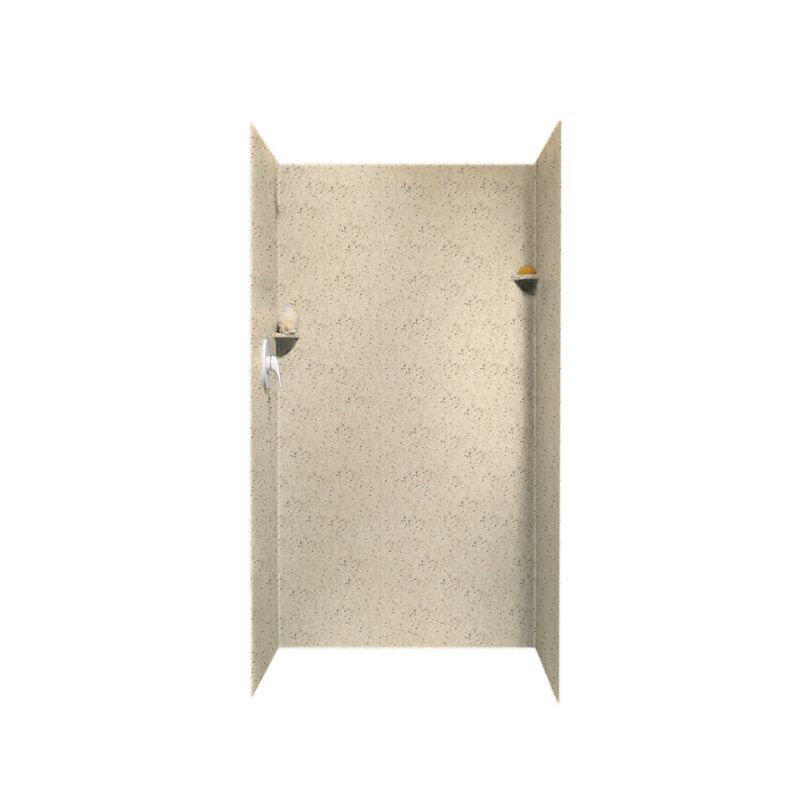 Paroi de douche à trois panneaux 72 po x 36 po x 36 po Solid Surface, Désert de Tahiti