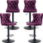 Tabourets de bar modernes et rembourrés en velours pivotant noir (ensemble de 4)-1328290079-1336574020