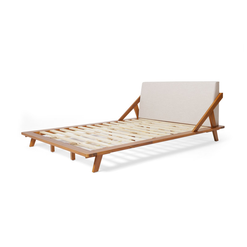 Breonca Fabric And Acacia Wood Bed, California King