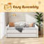 Twin Size Tufted Upholstered Daybed With Trundle-1624599310