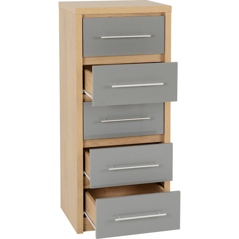 Louisa 5 Drawer Chest, Grey
