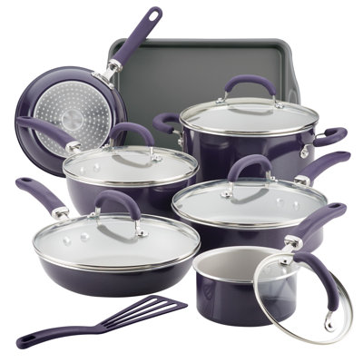 Rachael Ray Create Delicious Aluminum Nonstick Induction Cookware Set, 13-Piece