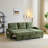 L‑Shaped Corduroy Pull‑Out Sofa Bed with USB Charging, Cup Holders & Storage Chaise-272282361