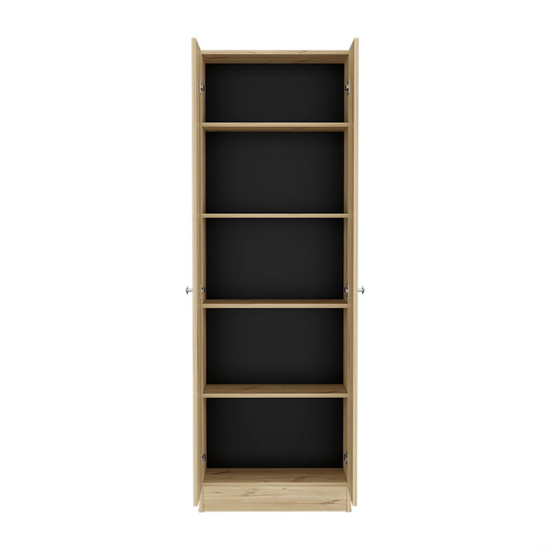 Armoire de rangement Pipestone, cinq tablettes, Brun