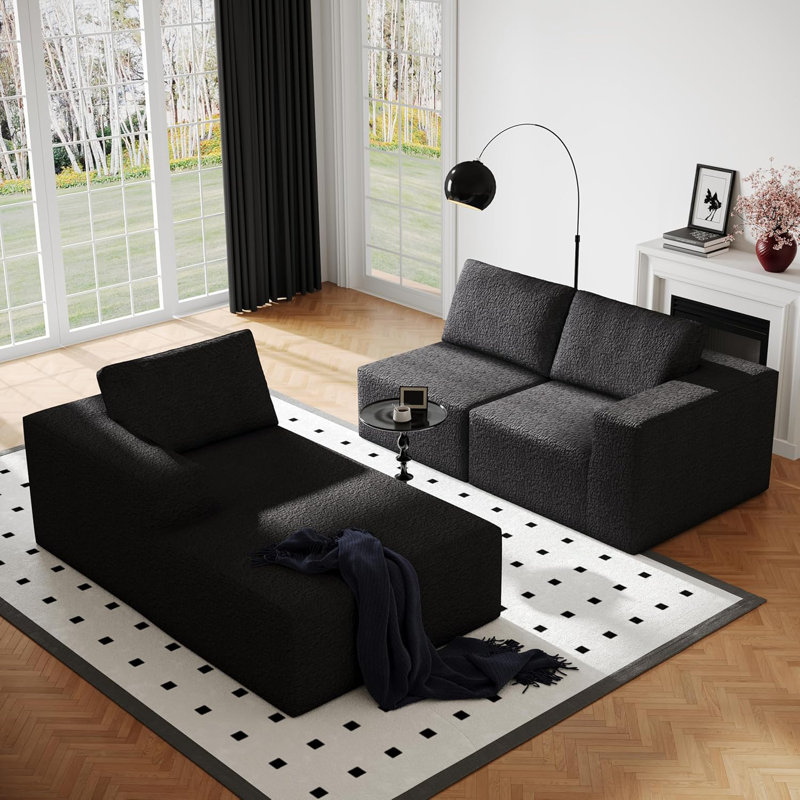 Canapé modulaire Boneless 108 po Cloud, Noir