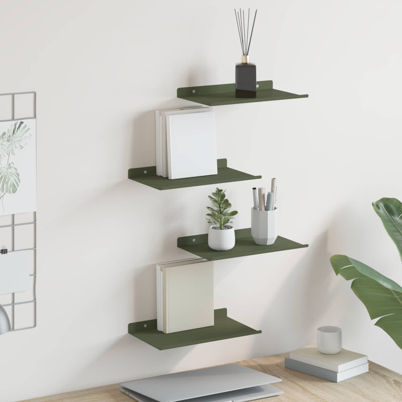 Steel Floating Shelf, Olive Green