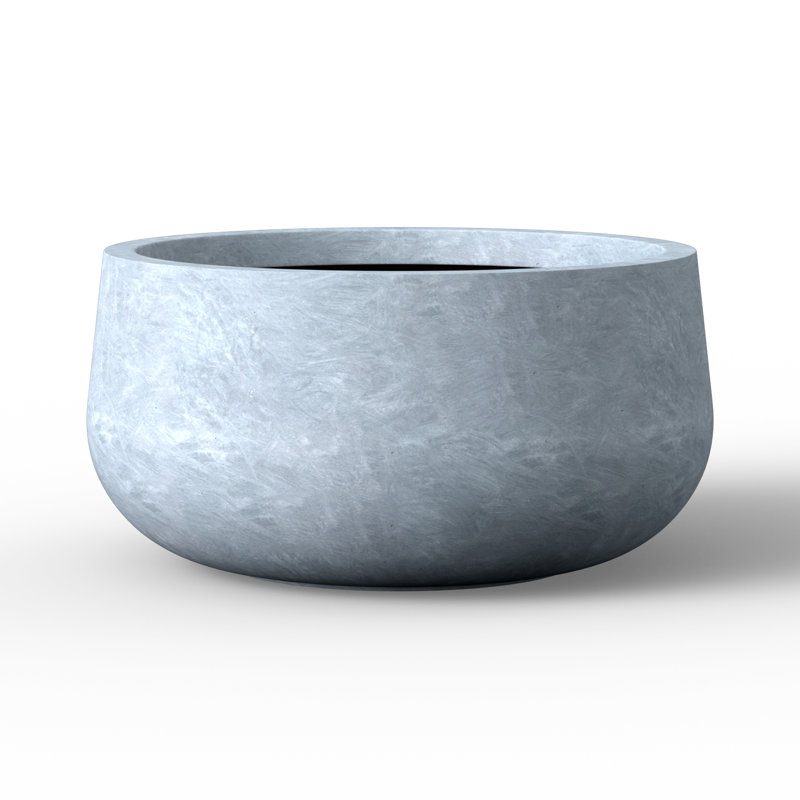 Renfrew Concrete Pot Planter, 10" H x 19" W x 20" D, Cool Slate (Upgraded Interior)