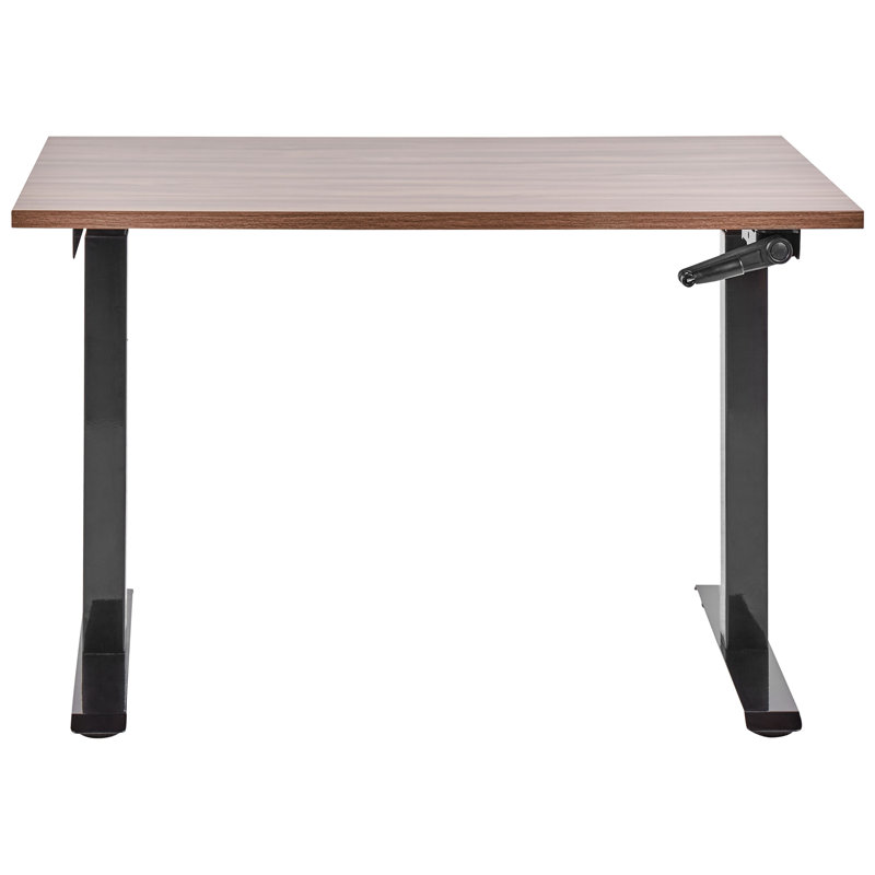 Nateasha Adjustable Metal Base Standing Desk, 119cm H x 120cm W x 72cm D, Brown, Black
