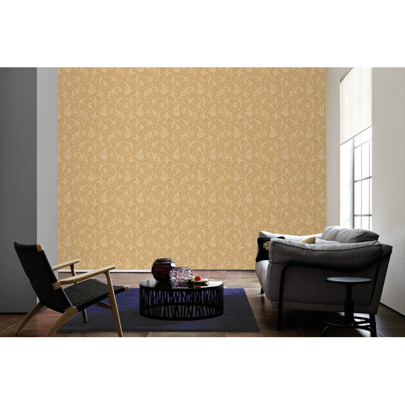 Tessuto 10.1m x 53cm Wallpaper, Yellow and orange