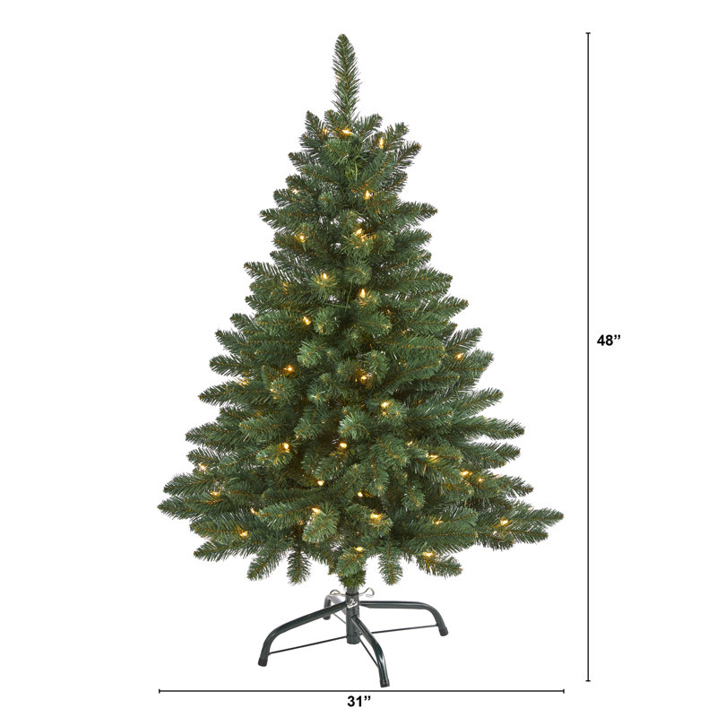 9Ft. North Carolina Spruce Artificial Christmas Tree With 750 Clear Lights And 1912 Bendable Branches, 4' H
