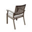 Chaises de salle à manger d'extérieur modernes en aluminium avec coussins gris foncé et argentés, conception à lattes ouvertes, 25,48 de large, structure stable, assemblage requis, rouille légère, incluse, structure