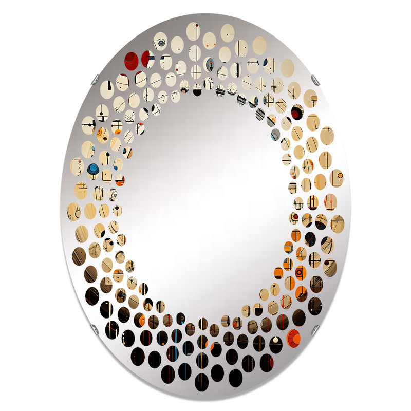 Symbole des Amérindiens interconnectés - miroir mural à pois - MIR117027-Ovale, L 20 po x H 30 po
