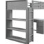 Lit mezzanine simple gris - Mobilier de chambre à coucher fonctionnel avec 14 lattes pour créer un environnement confortable sans fondation