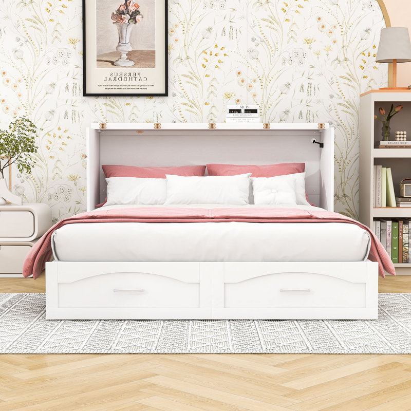 Queen Murphy Bed with Pulley Structure Design
