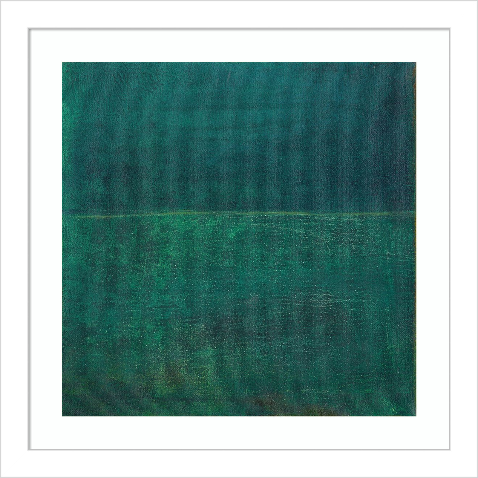 Green Zen I by Jodi Fuchs, 25.12" H x 25.12" W x 0.88" D, White Framed Paper