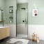 Portes de douche circulaires semi-sans cadre à porte pivotante en verre trempé de 6 mm d'épaisseur-132400730