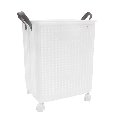 Plastic Rolling Laundry Hamper with Handles
