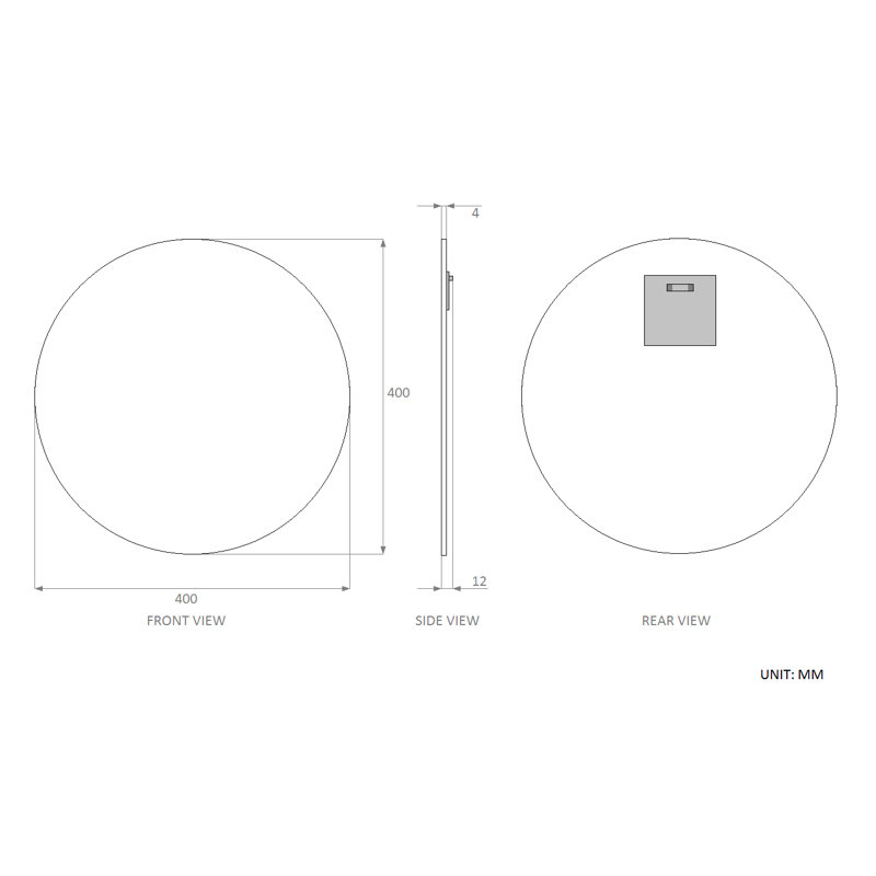 Abisia Flat Wall Mirror, 40cm H x 40cm W