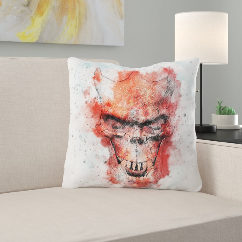 Coussin crâne, Microsuède, Intérieur