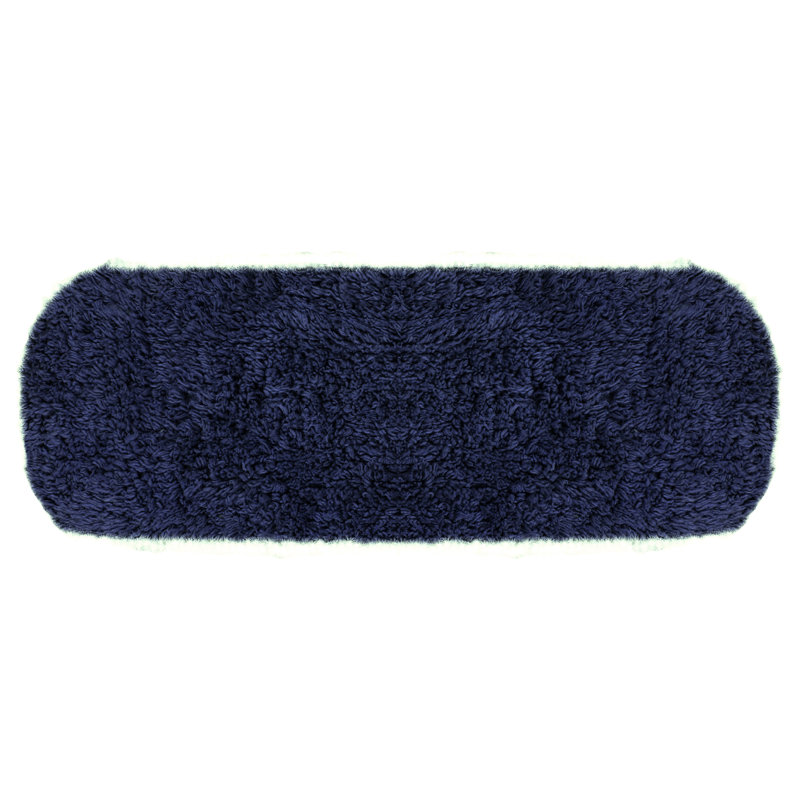 Tapis touffeté 100% coton Bublitz, très doux et lavable à la machine 10 po x 22 po, Marine