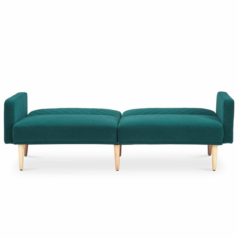 Canapé convertible à dossier serré 77,5 "wathen, Velours bleu sarcelle foncé
