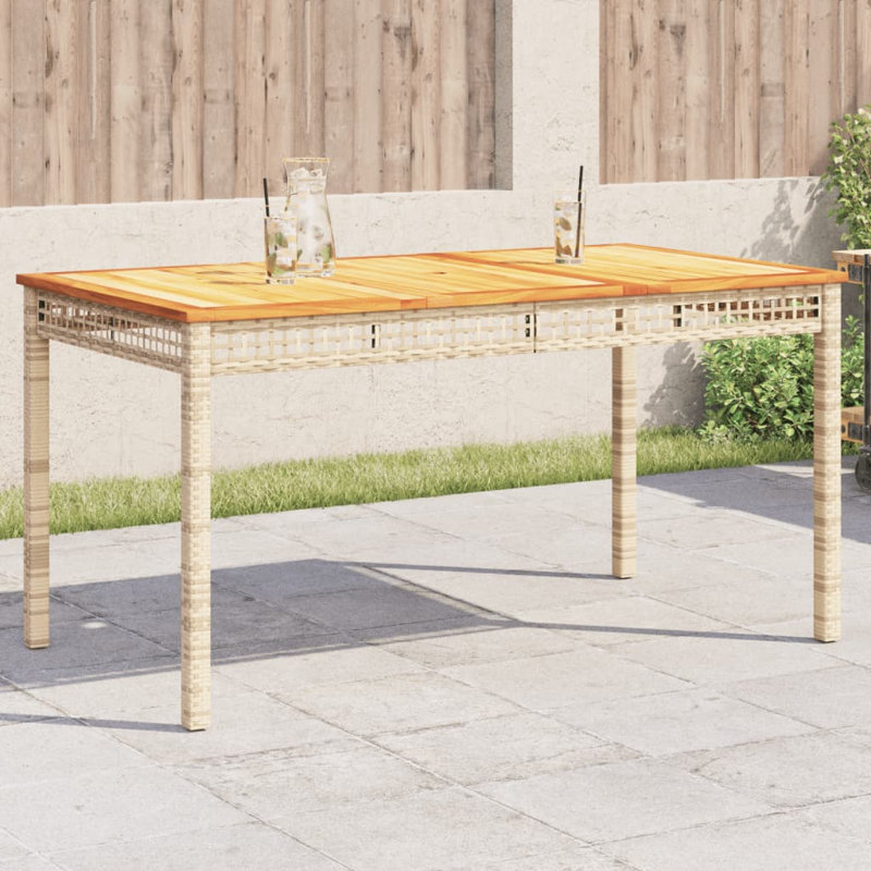Swarthmore Metal Outdoor Dining Table , cm W cm D, 75cm H x 80cm W x 140cm D, Beige