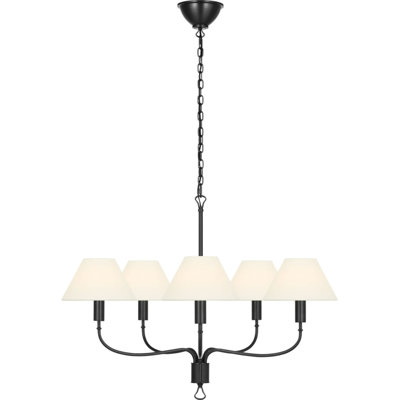 Griffin 31" Chandelier with Linen Shades