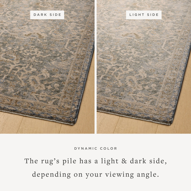Junie Blue and Natural Rectangular Area Rug with Fringe
