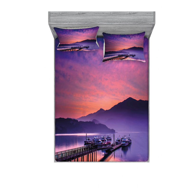 Ensemble de draps majestic nantou taïwan mer, Ensemble de draps pour lit double avec un drap-hou