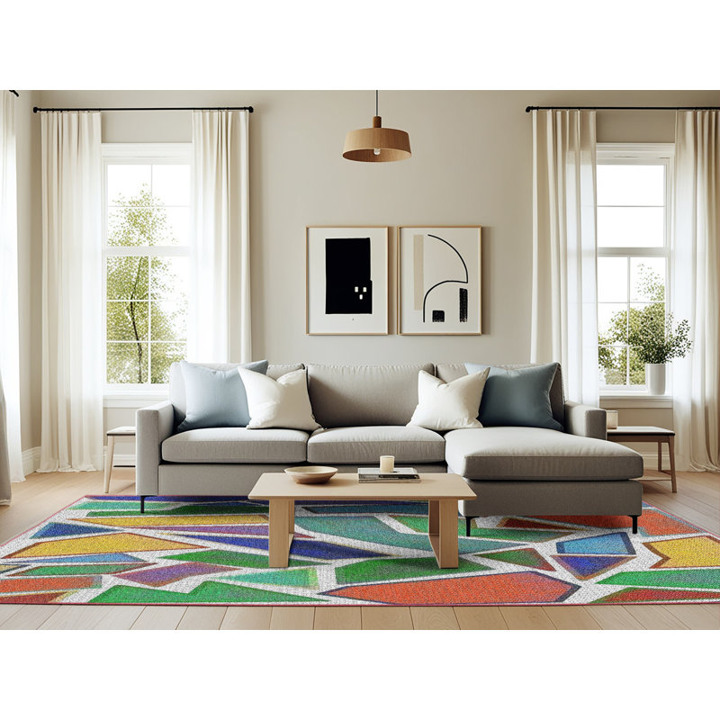 Tapis décoratif vert ranstead, Rectangle 6 pi x 9 pi