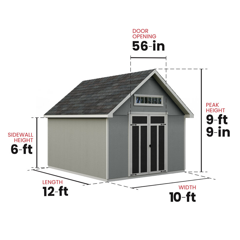 Tribeca 10 ft. W x 12 ft. D Wood Storage Shed With Floor (Professional Installation Available), No