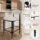 Upholstered Counter Stool with Metal Frame