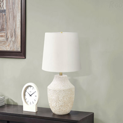 Table Lamp - 20"H, Cream Concrete Material
