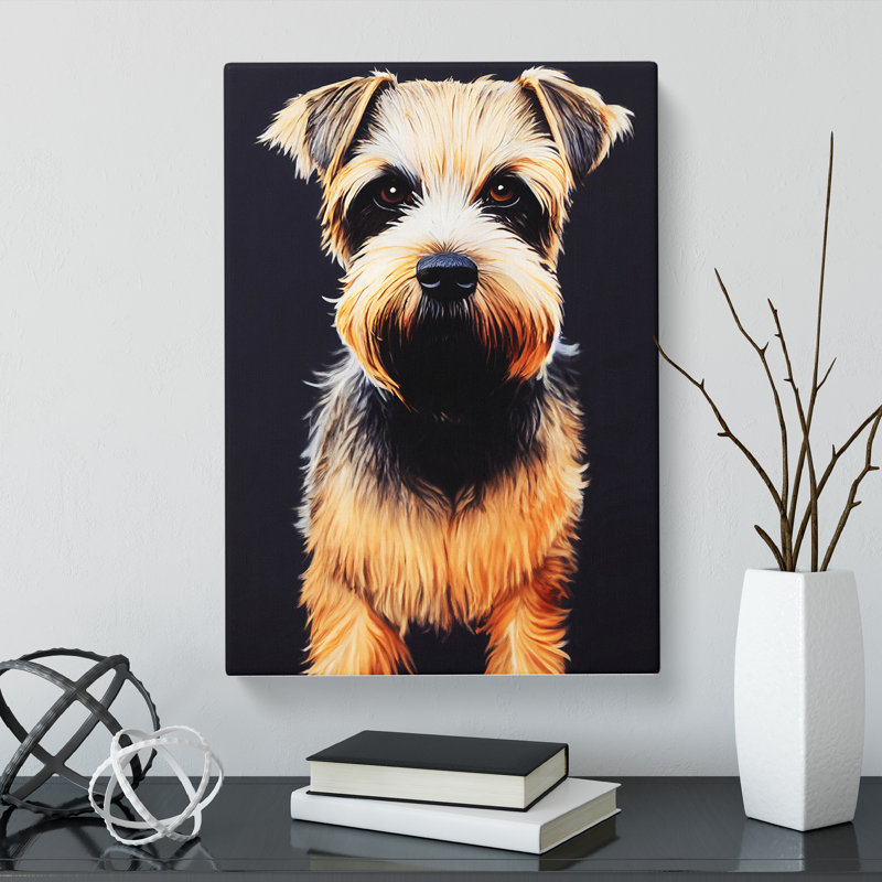 CAN-V0523-288X Border Terrier Divisionism - Wrapped Canvas Rectangle Print, 50cm H x 35cm W