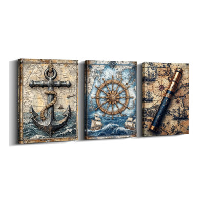 3 Piece Wrapped Canvas Wall Art