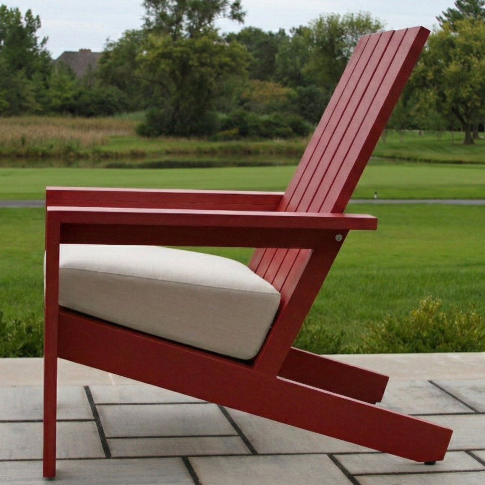 Rhys Aluminum Adirondack with Sunbrella Cushion, Red