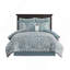Ensemble d'édredon 8 pièces en jacquard luxueux de couleur turquoise et argent, pour une utilisation toute l'année et un élégant décor de chambre à coucher-122500541-122500544