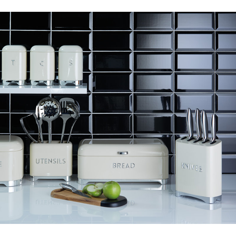 Lovello 5 Piece Knife Block Set, Cream