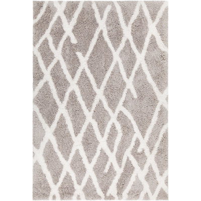 Tapis gris/blanc tissé à la main Manolla