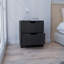 Table de chevet 2 tiroirs, table de bout, table d'appoint Basilea - noir-1734328768