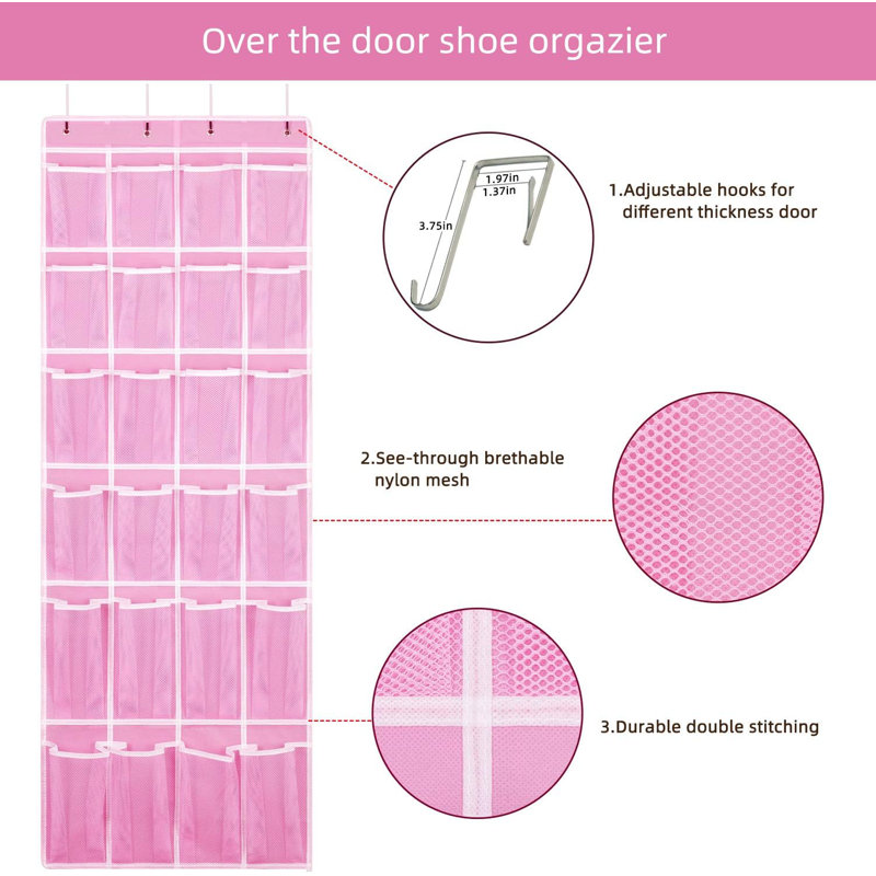 Ensemble de 2 range-chaussures suspendus rose