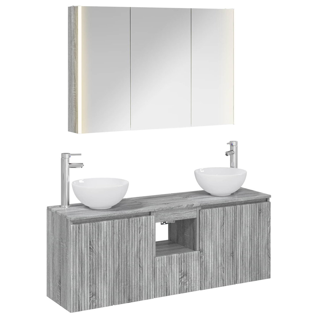 vidaXL Bathroom Cabinet Set 4 pcs 103.5 x 15.5 x 70 cm Engineered Wood