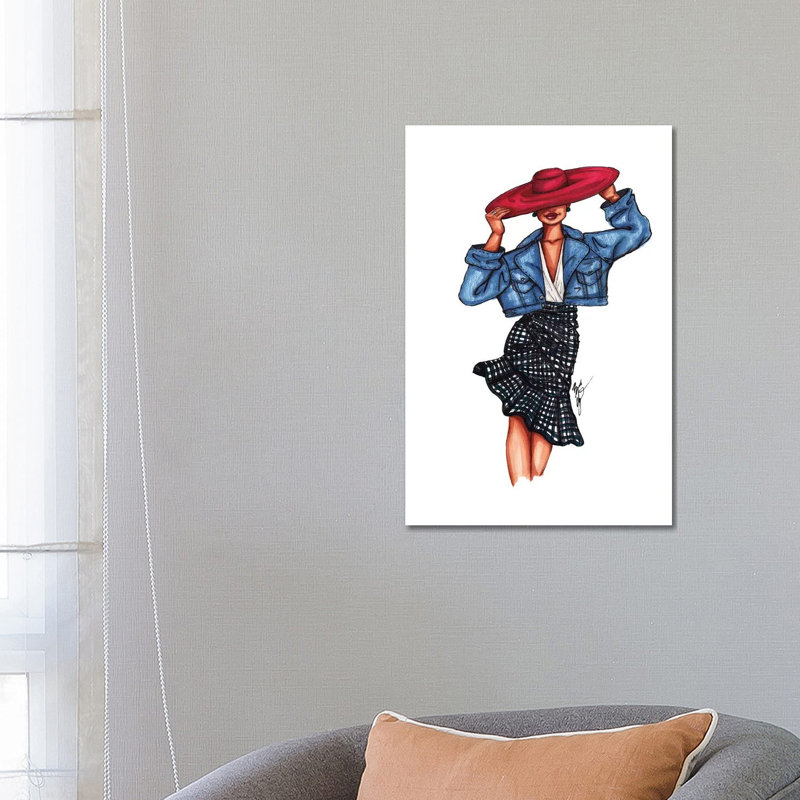 «Girl In The Red Hat» - impression, H 26 po x l 18 po x 1,5 po